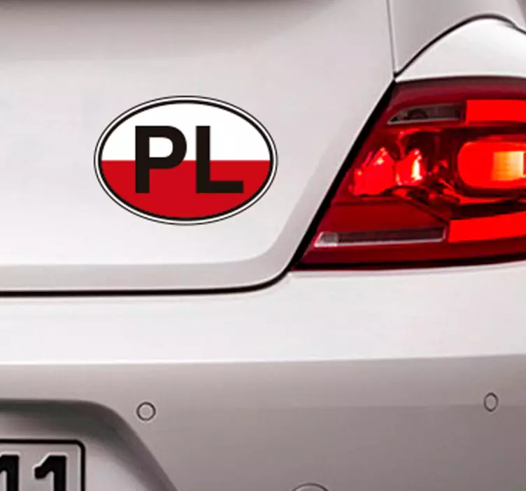Pl flagg bil vinyl klistremerke - Tenstickers