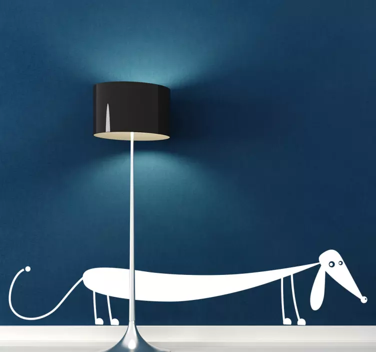 Pølse hundemuren klistremerke - Tenstickers