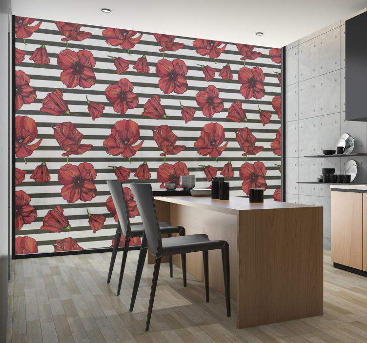 Polske valmue planter vindu klistremerke - Tenstickers