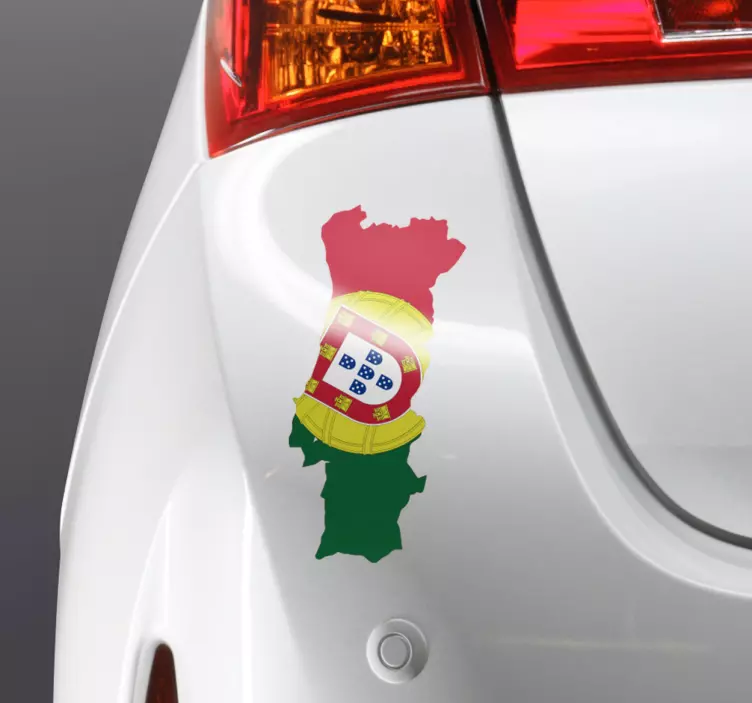 Portugalskart og flaggbil-klistremerke - Tenstickers