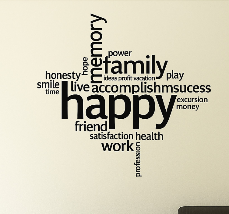 Positive ord collage stue veggklistremerke - Tenstickers