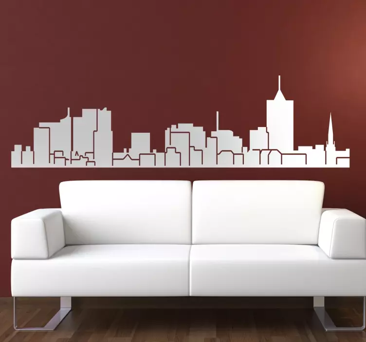 Klistremerke for silhuett av poznan skyline - Tenstickers