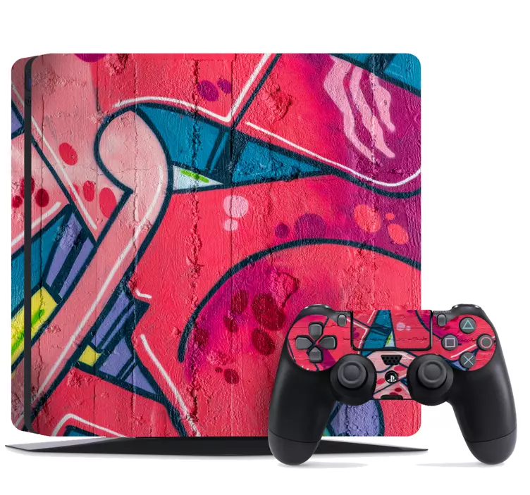 Ps4 klistremerke i livlig graffiti-stil - Tenstickers