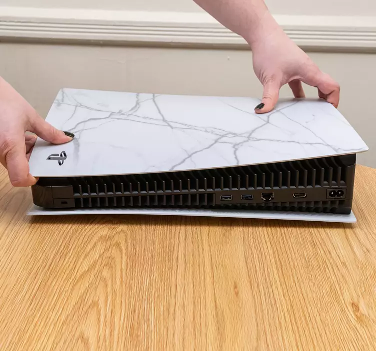 Ps5 original hvit marmorhud - Tenstickers