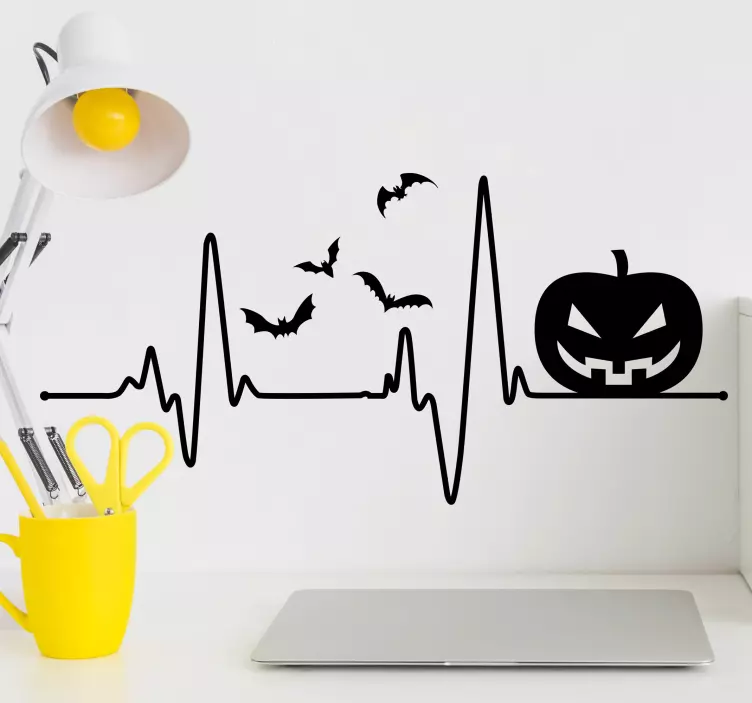 Puls gresskar flaggermus Halloween klistremerker - Tenstickers