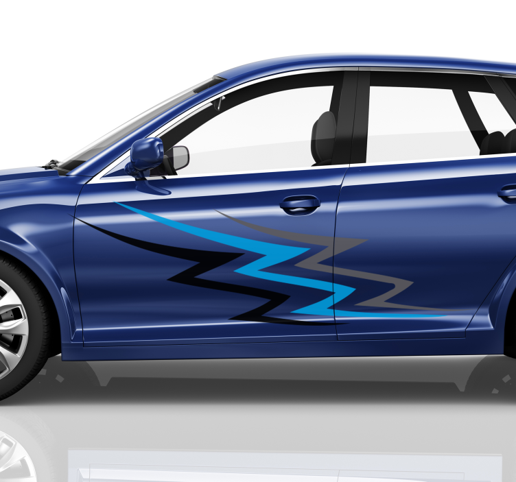 Racerbil blå og grå bil-klistremerke - Tenstickers