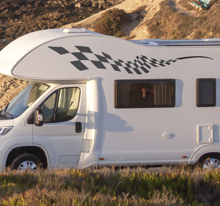 Racing blokker side campingvogn klistremerke - Tenstickers