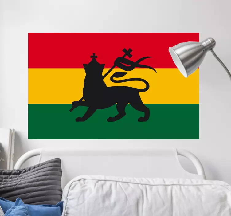 Rasta love flagg og løve klistremerke - Tenstickers