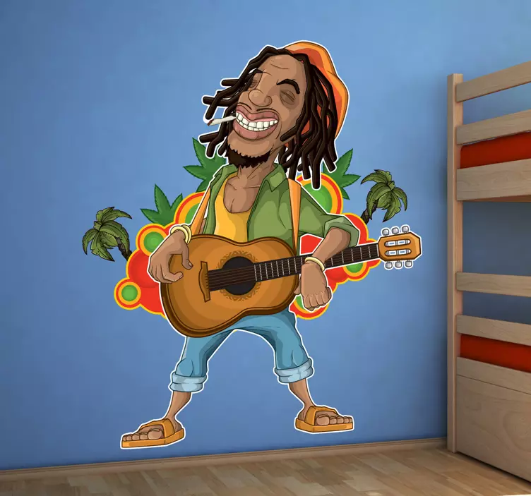 Rastafari bob marley veggklistremerke - Tenstickers