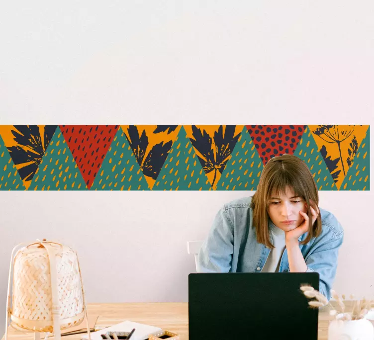 Regn geometrisk kunst klistremerke - Tenstickers