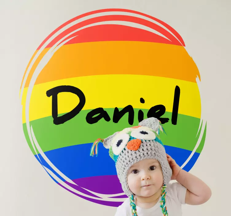 Regnbue sirkel personlig klistremerke - Tenstickers