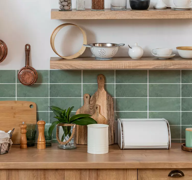 Rektangulære grønne murstein flis klistremerke - Tenstickers