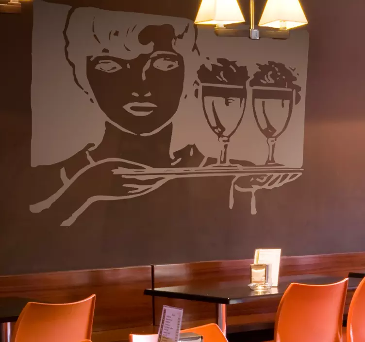 Restauranten servitør vegg klistremerke - Tenstickers