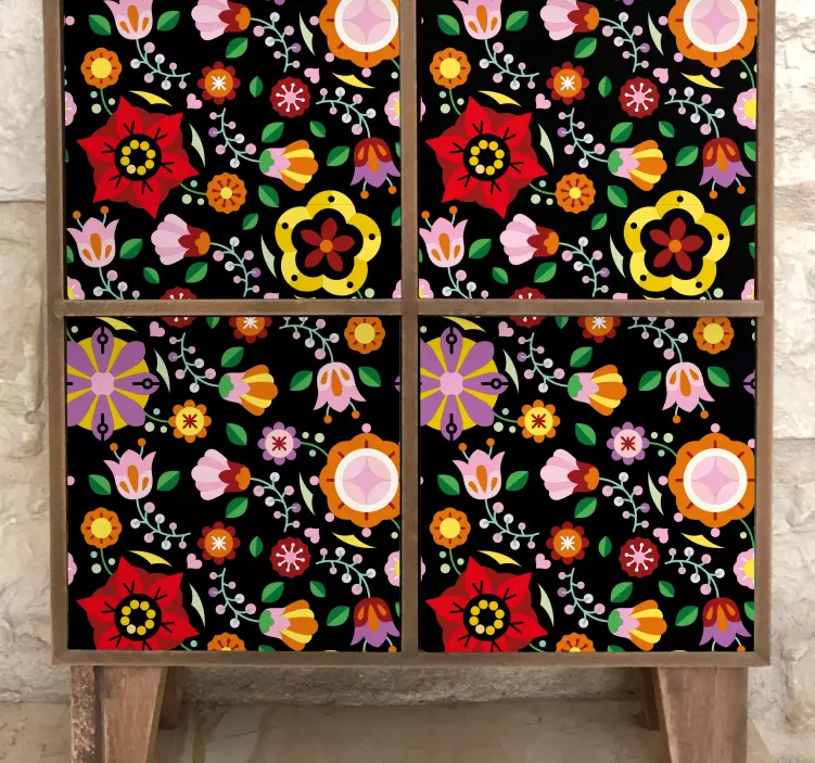 Retro botanisk motiv dekorativt klistremerke - Tenstickers