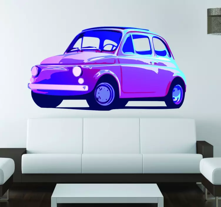 Retro fiat 500 klistremerke - Tenstickers