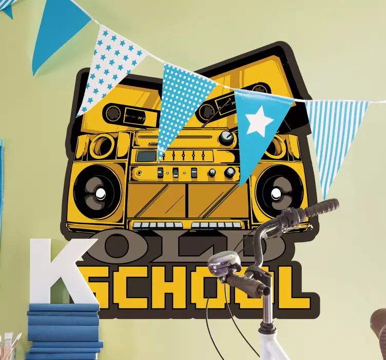 Retro lydanlegg klistremerke dyr - Tenstickers