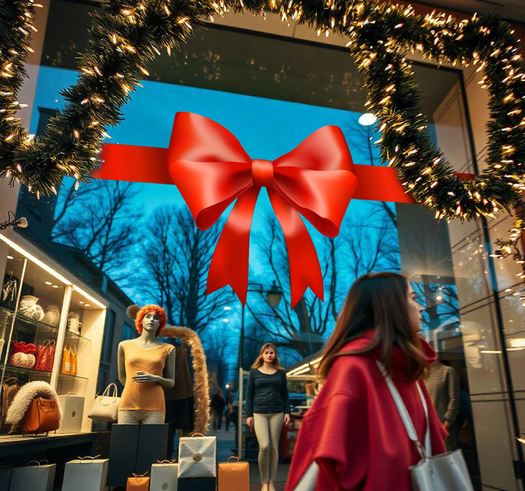 Rød gavesløyfe klistremerke dyr - Tenstickers