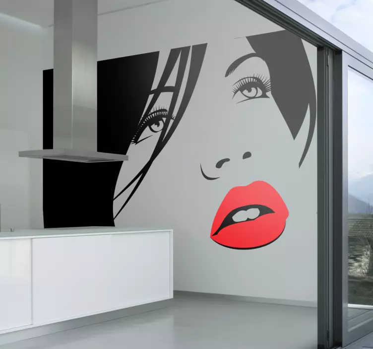 Røde lepper klistremerke - Tenstickers