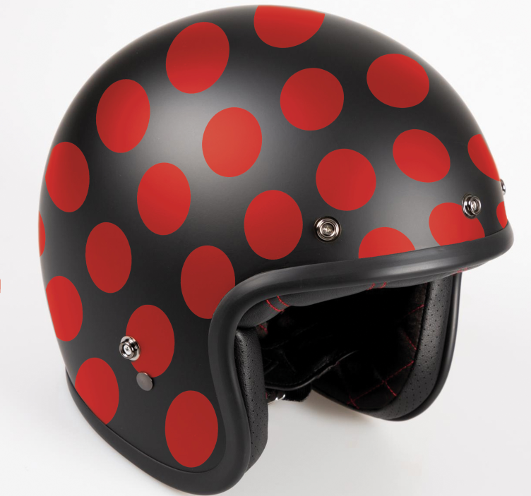 Røde prikker sett motorsykkel klistremerke - Tenstickers