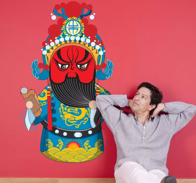 Rødt ansikt djevel veggen klistremerke - Tenstickers