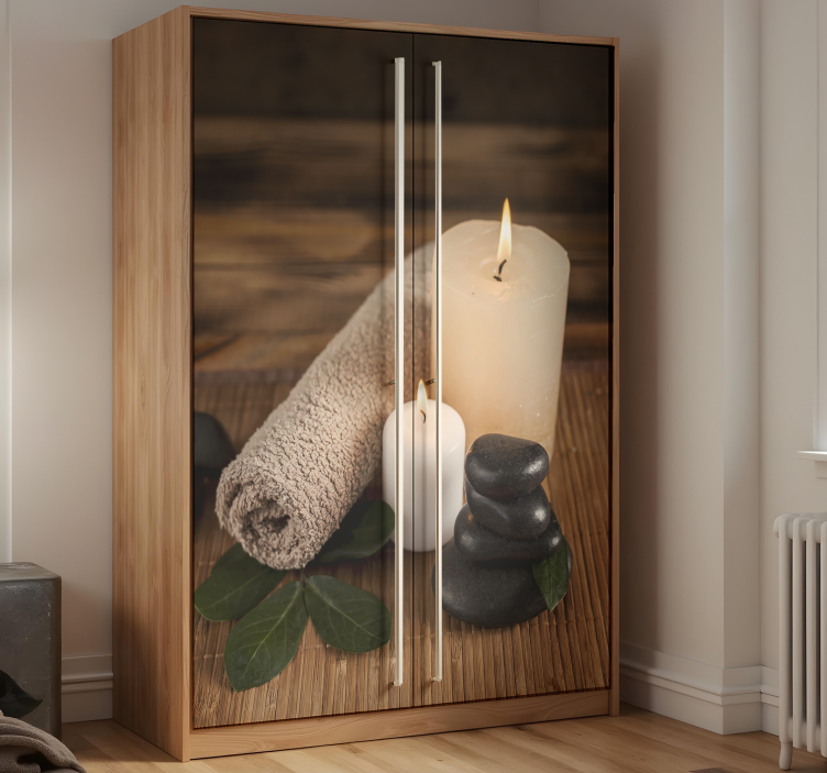 Rolig baderomsscene klistremerke møbler - Tenstickers