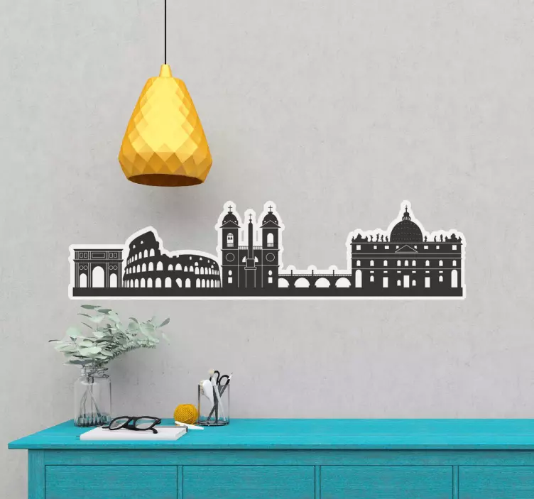 Romas skyline silhuett by-klistremerke - Tenstickers
