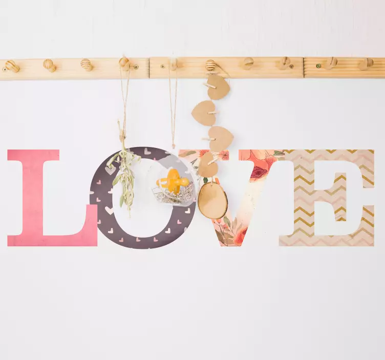 Rosa teksturer elsker klistremerke - Tenstickers