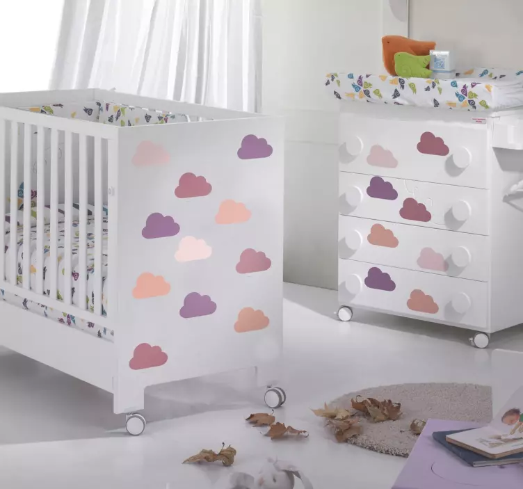 Rosa toner sky klistremerke samling - Tenstickers