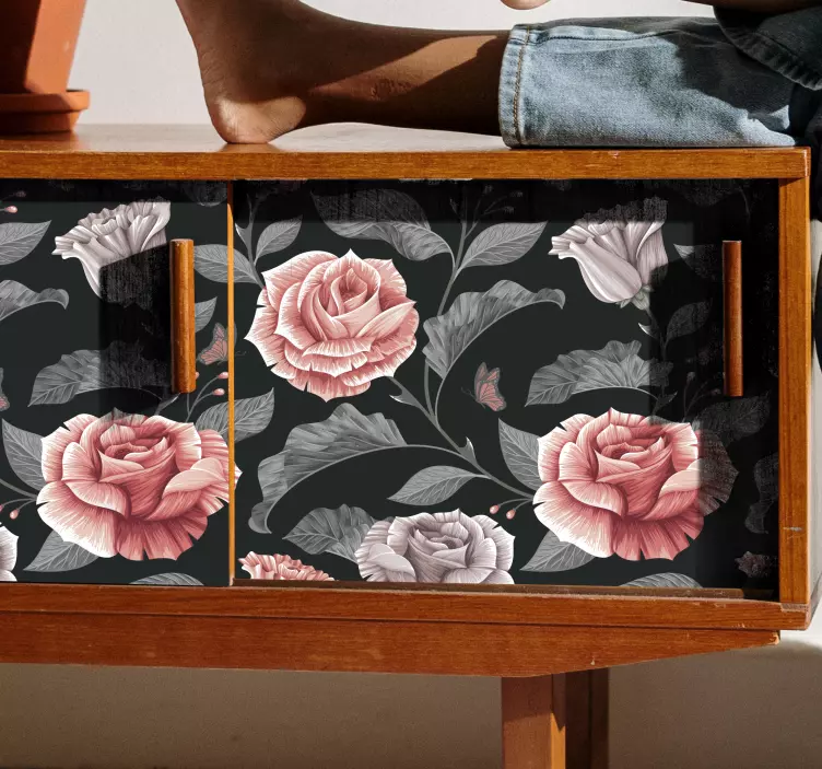 Rosemønster bærbar klistremerke - Tenstickers