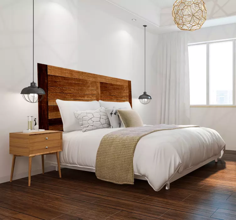 Rustikk treplanker tekstur sengegavl klistremerker - Tenstickers