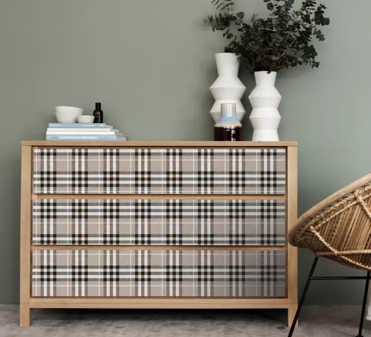 Rutete mønsteroverlegg klistremerke møbler - Tenstickers