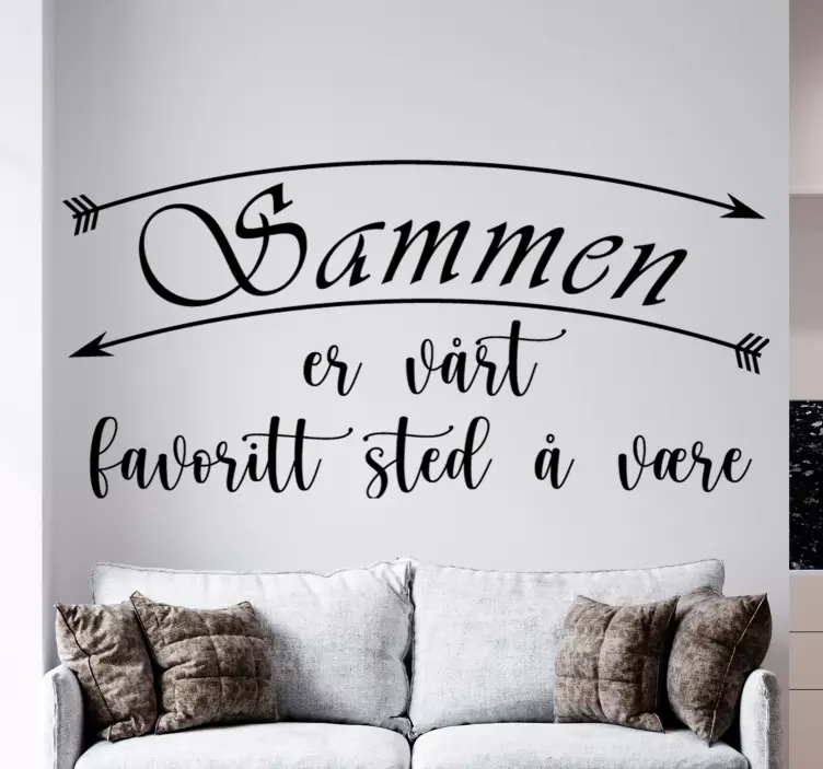 Sammen er vårt favorittsted dekal sitater - Tenstickers