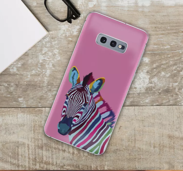 Samsung klistremerke fargerik zebra hode - Tenstickers