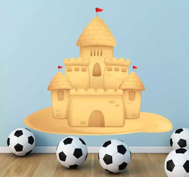 Sandslott barn dekal - Tenstickers