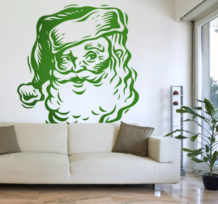 Santa claus ansikts klistremerke - Tenstickers