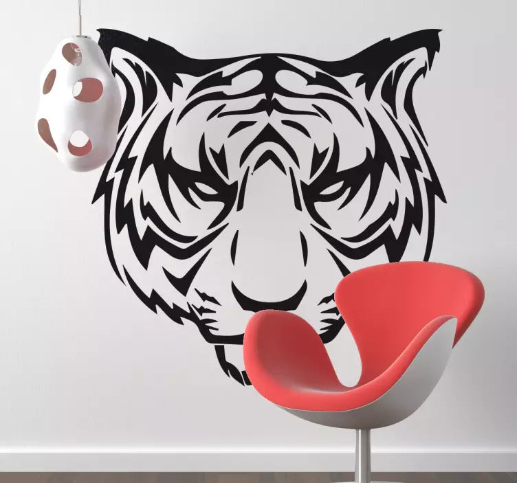 Scowling tiger klistremerke - Tenstickers