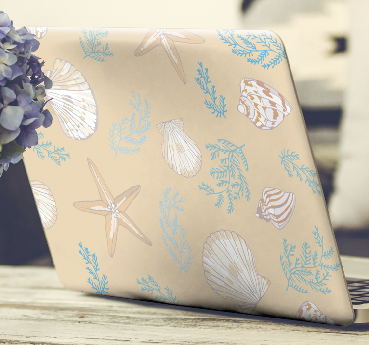 Sea shell laptop vinyl klistremerke - Tenstickers