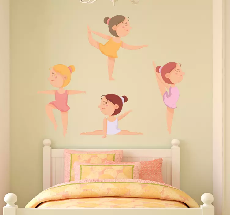 Sett med ballerinaer som strekker seg illustrasjon klistremerker - Tenstickers