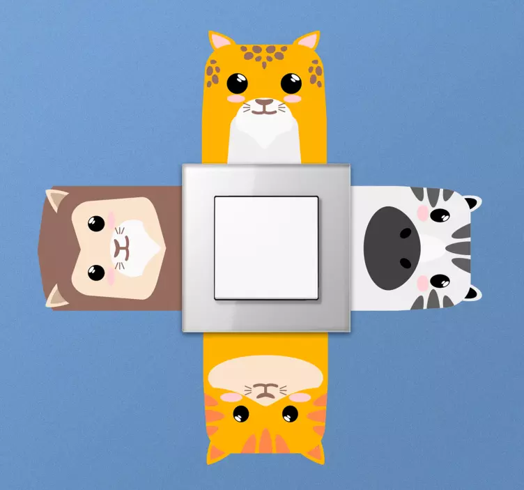 Sett med dyr lysbryter klistremerke - Tenstickers