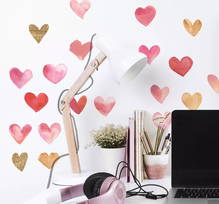 Sett med hjerter for elskere elsker klistremerke - Tenstickers