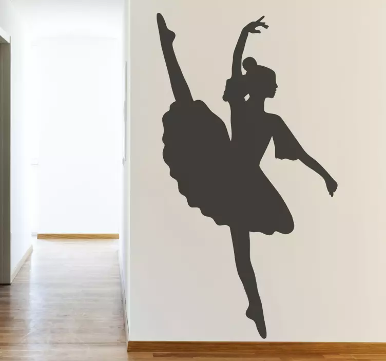 Silhuett ballerina vegg klistremerke - Tenstickers