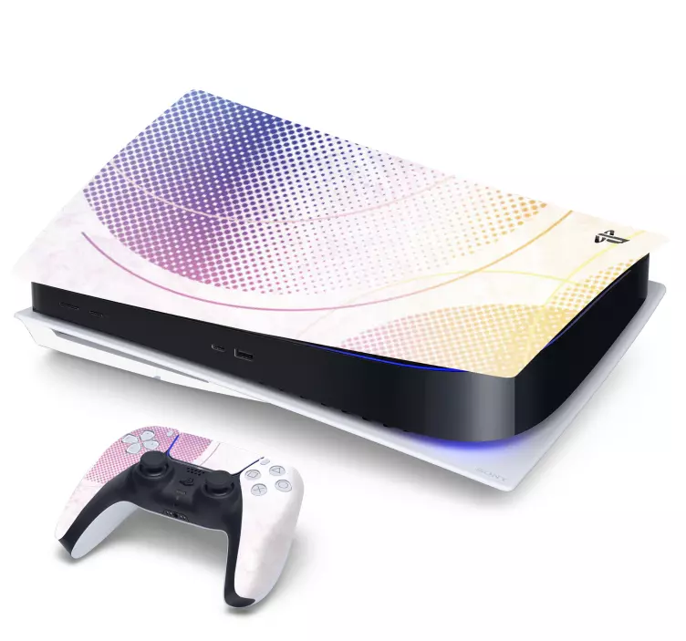 Sirkulær bakgrunn med prikker ps5 klistremerke - Tenstickers