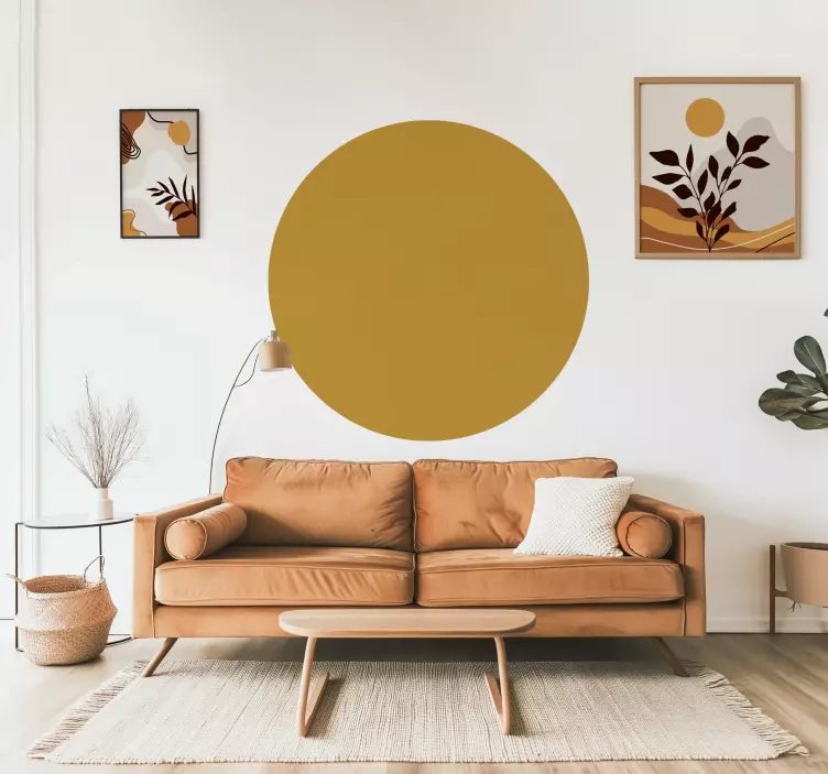 Sirkulær oker wallsticker stue - Tenstickers