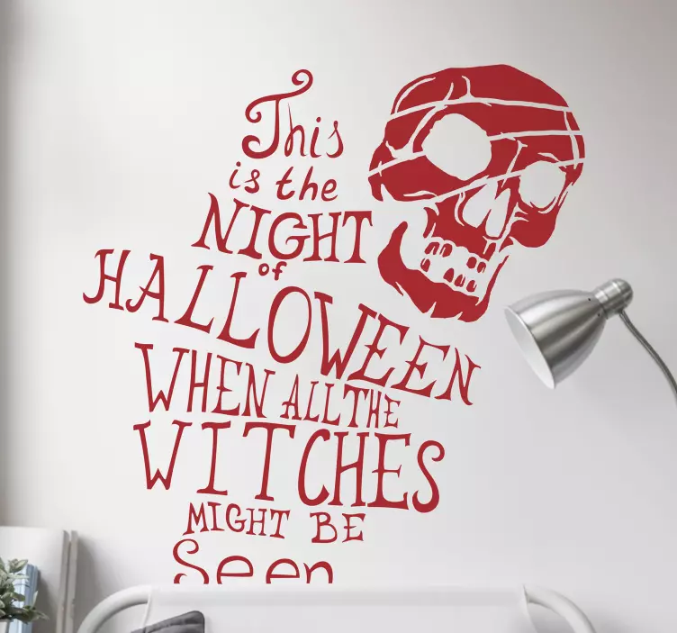 Sitat med hodeskaller halloween klistremerke - Tenstickers