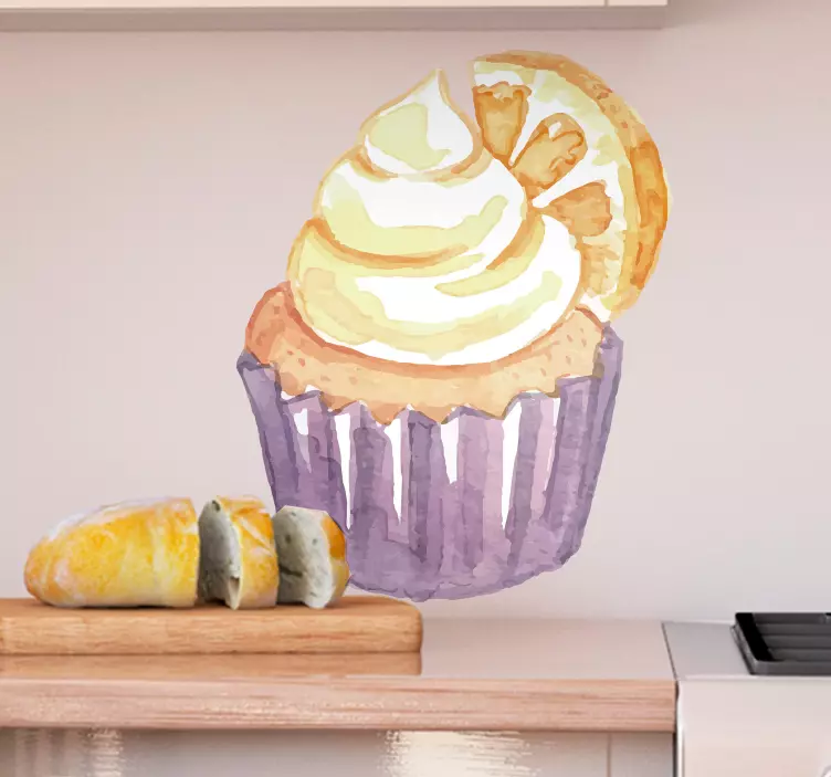Sitron cupcake-fryd klistremerke dyr - Tenstickers
