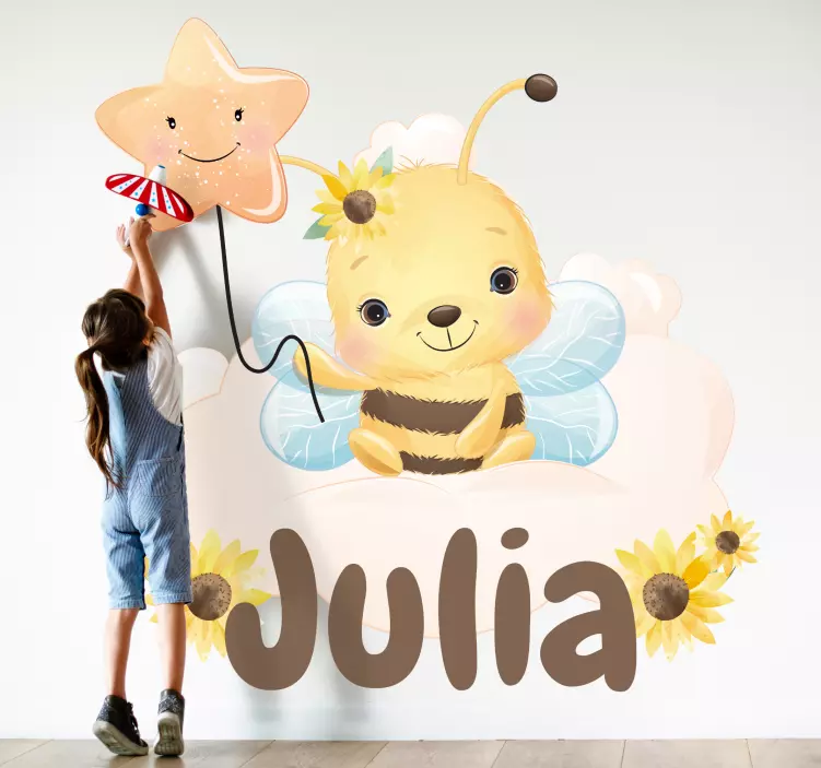 Klistremerke for barn med sjarmerende bie-design - Tenstickers