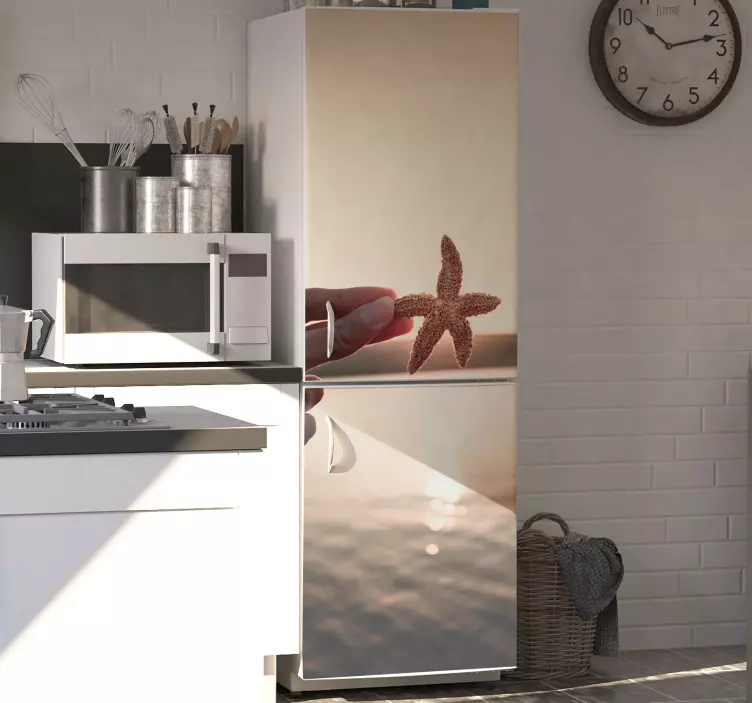 Sea star solnedgang kjøleskap dekal - Tenstickers