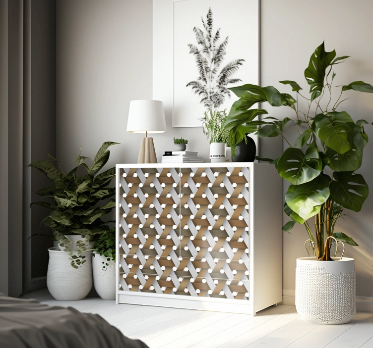 Skandinavisk hvitt tre klistremerke for møbler - Tenstickers