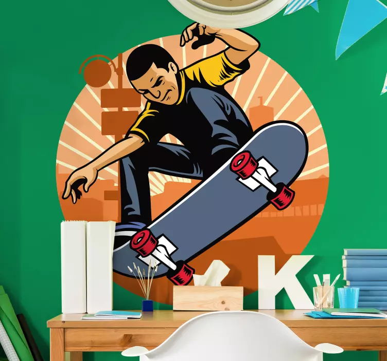 Skateboard triks action ekstremsport klistremerke - Tenstickers