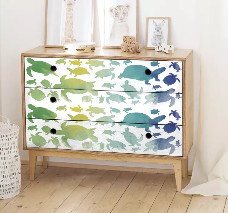 Skilpadder møbler klistremerke - Tenstickers